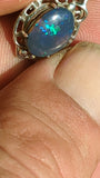 lightning ridge black opal  pendant
