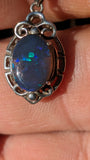 lightning ridge black opal  pendant