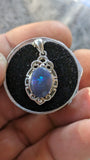 lightning ridge black opal  pendant